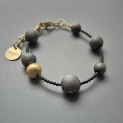 Bransoletka z druz agatowych i hematytu