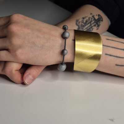 Bransoletka z druz agatowych i hematytu