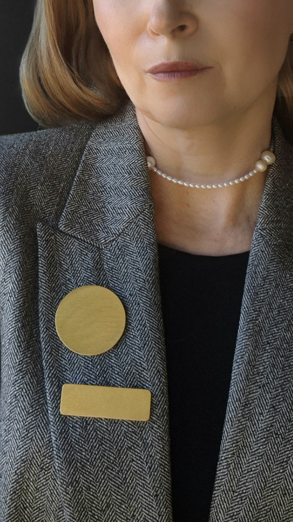 Minimalistyczna prostokątna broszka