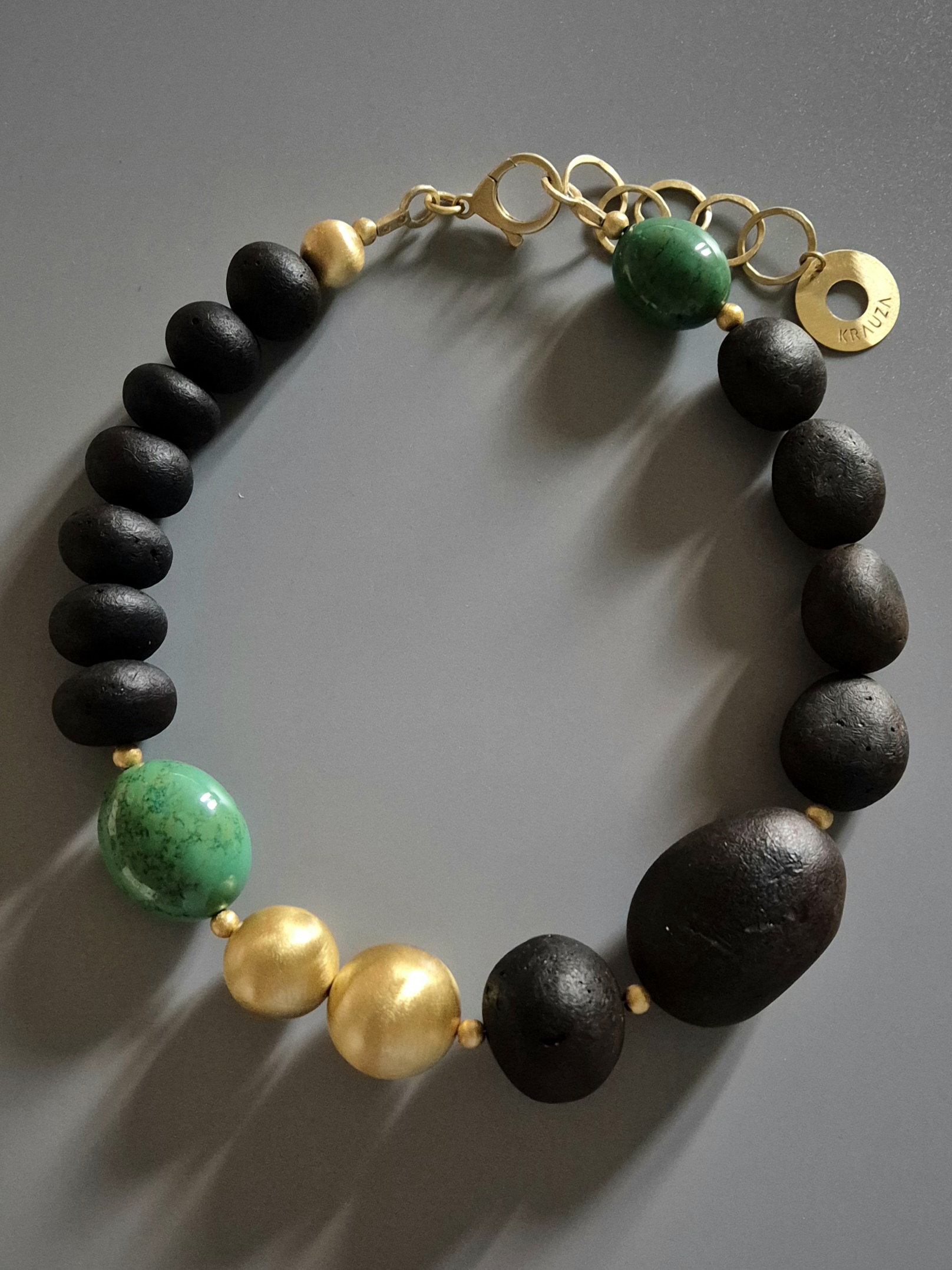 Czarny bursztyn i zielony turkus
